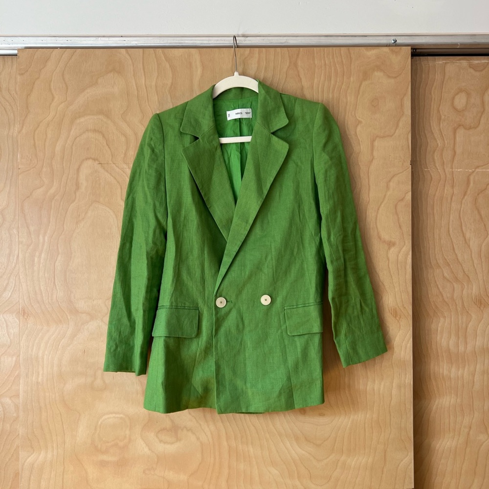 Green 100% Linen Blazer 💚